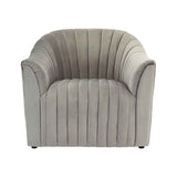 Opel Grey Velvet Armchair