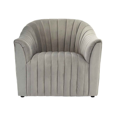 Opel Grey Velvet Armchair