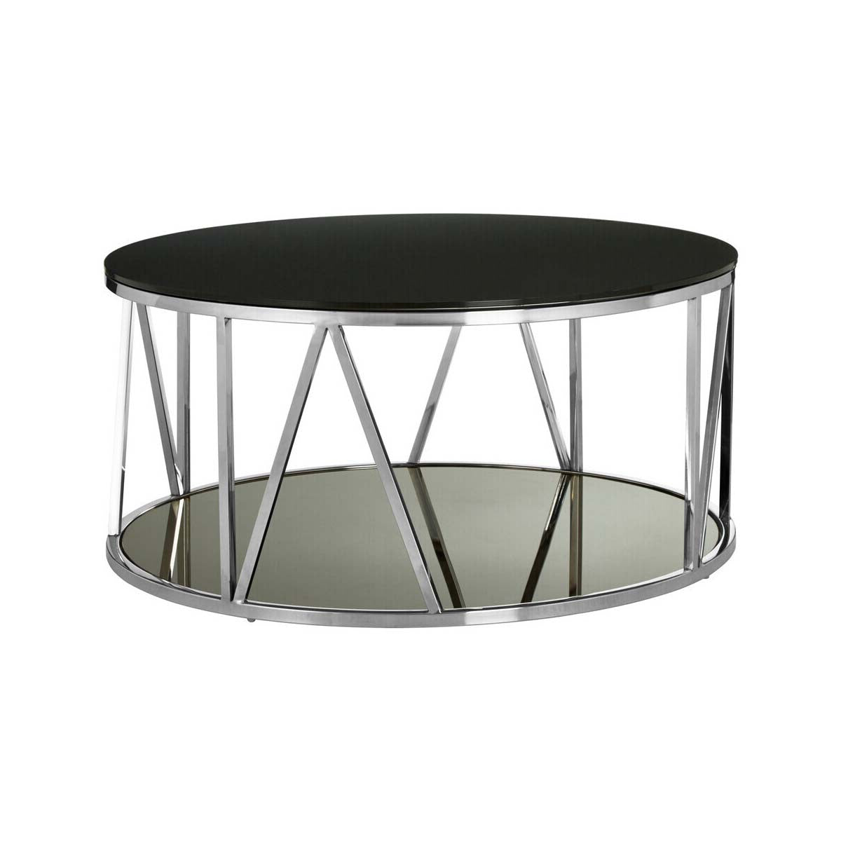 Alvaro Round Chrome Finish Coffee Table