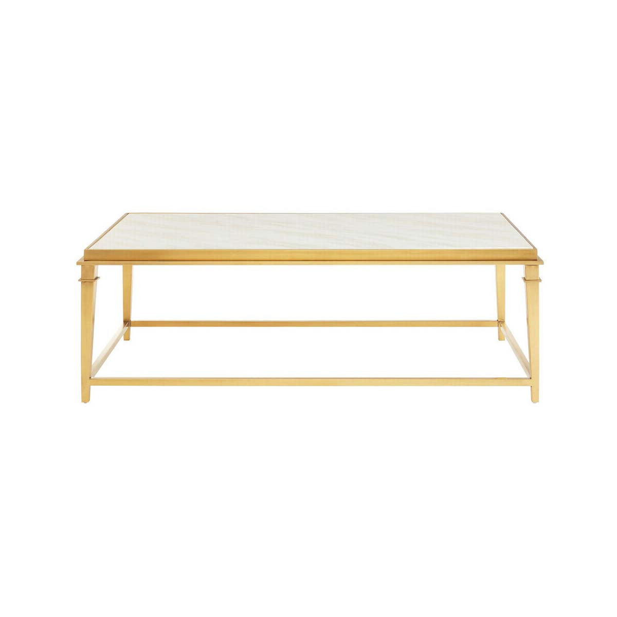 Alvaro Rectangular Coffee Table with White Marble Top