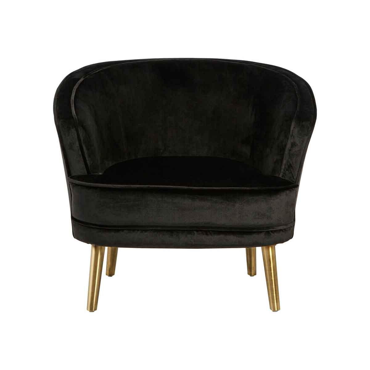 Louxor Black Velvet Round Chair