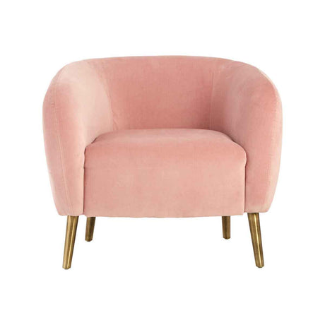 Louxor Pink Velvet Round Armchair