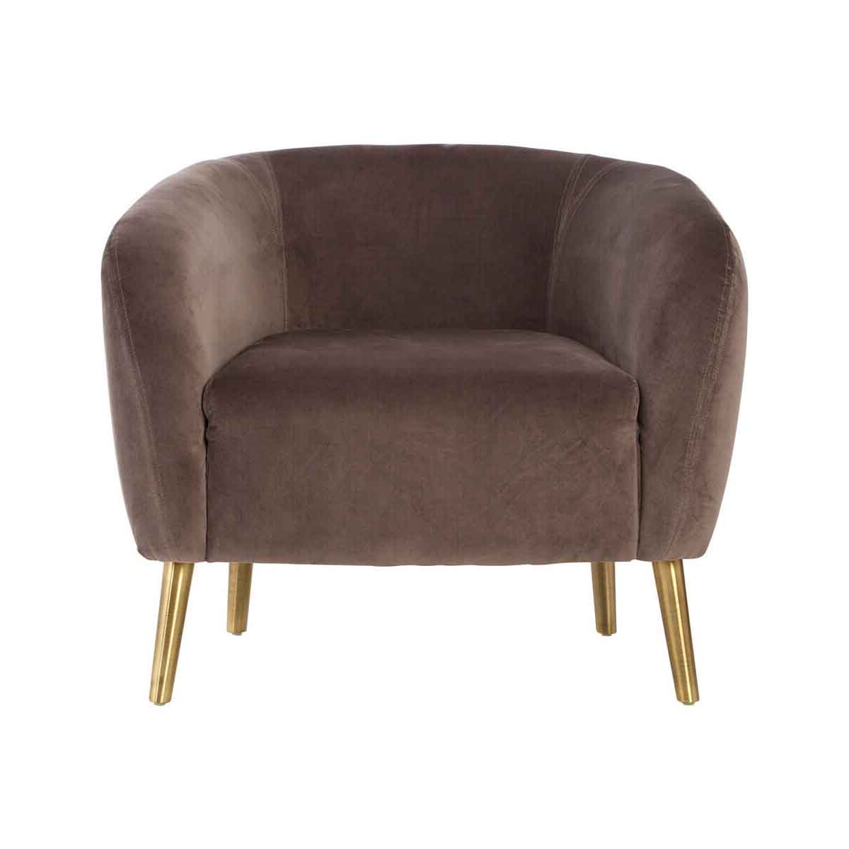 Louxor Grey Velvet Round Armchair