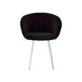 Vogue Black and Silver Velvet Chair