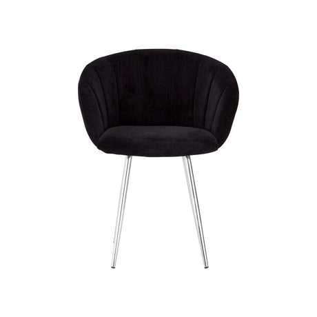 Vogue Black and Silver Velvet Chair