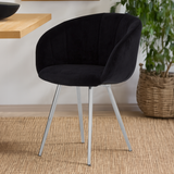 Vogue Black and Silver Velvet Chair
