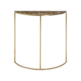 Vita Half Moon Console Table with Black Agate Top