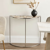 Vita Half Moon Console Table with Black Agate Top