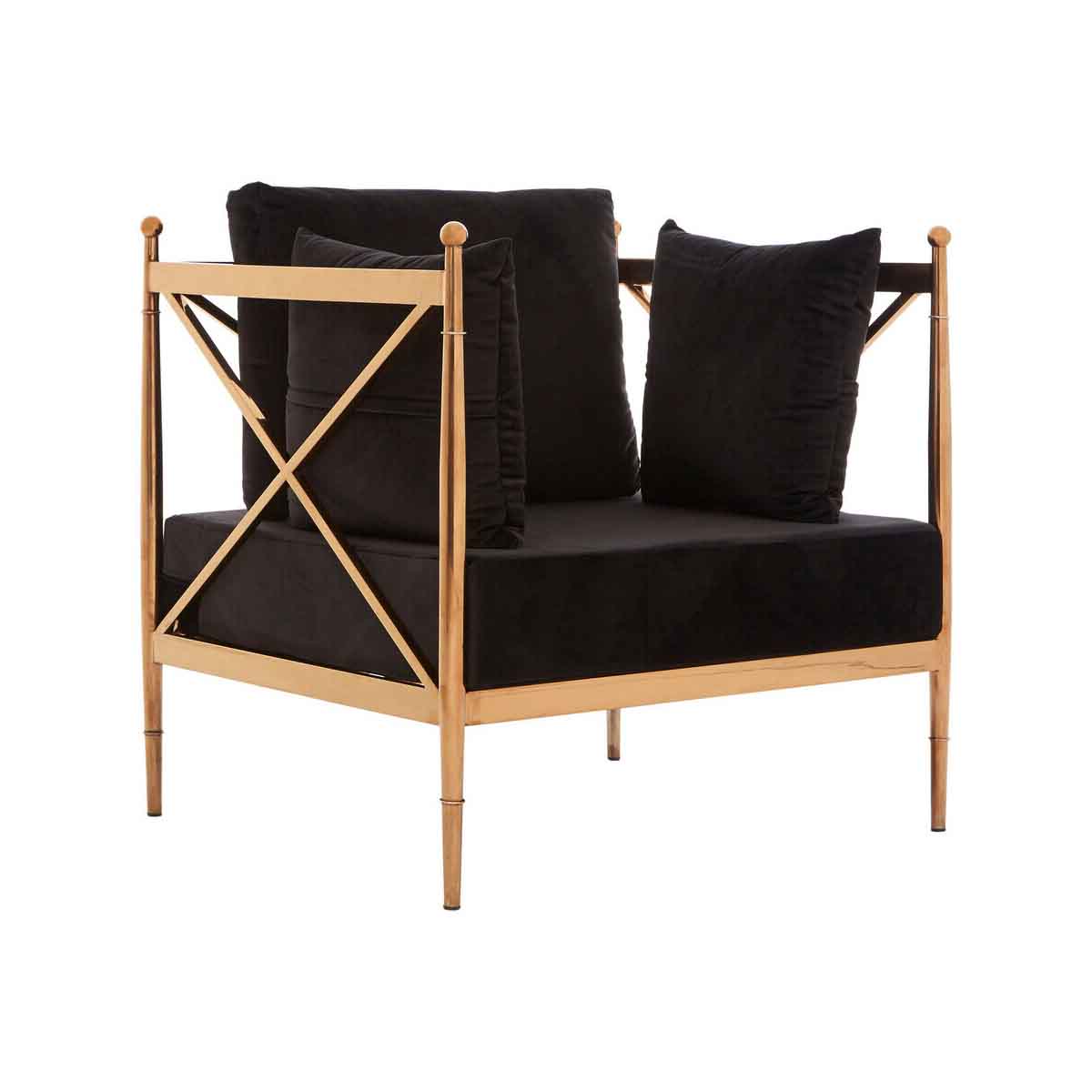 Novo Chair With Rose Gold Finished Metal Arms