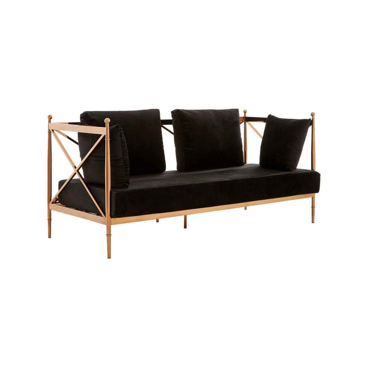 Novo 2 Seat Rose Gold Lattice Arms Sofa