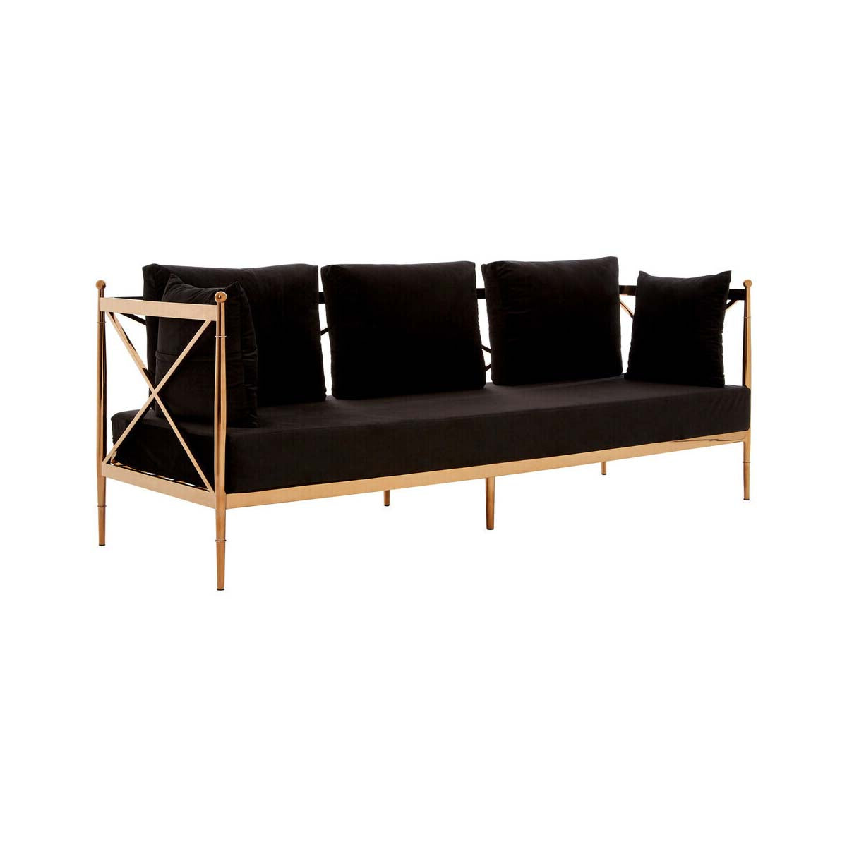 Novo 3 Seat Rose Gold Lattice Arms Sofa