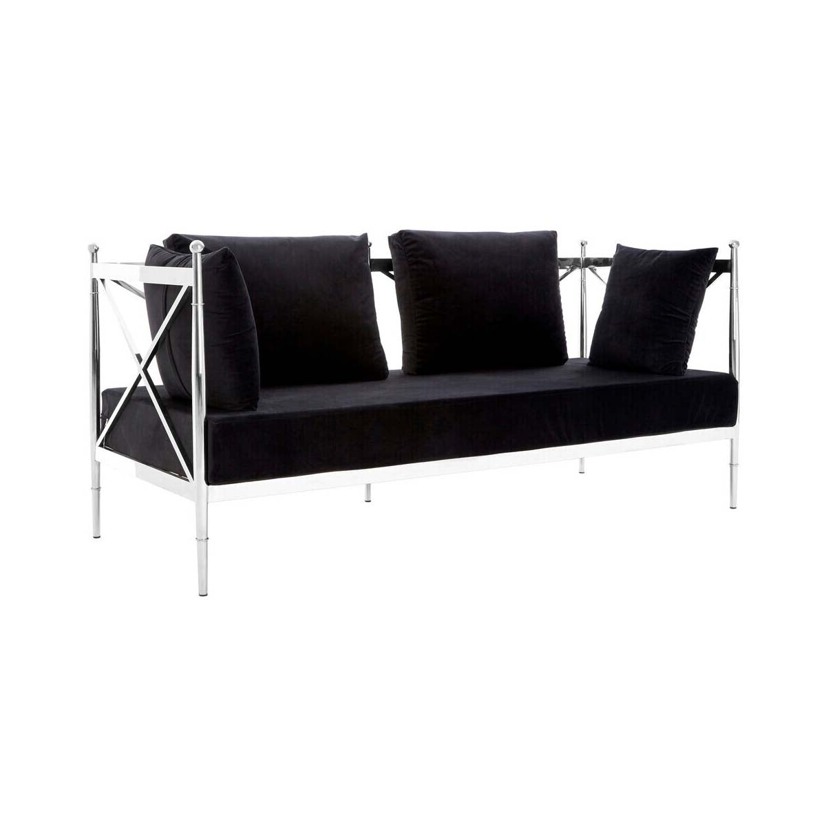 Novo 2 Seat Sofa With Silver Lattice Arms