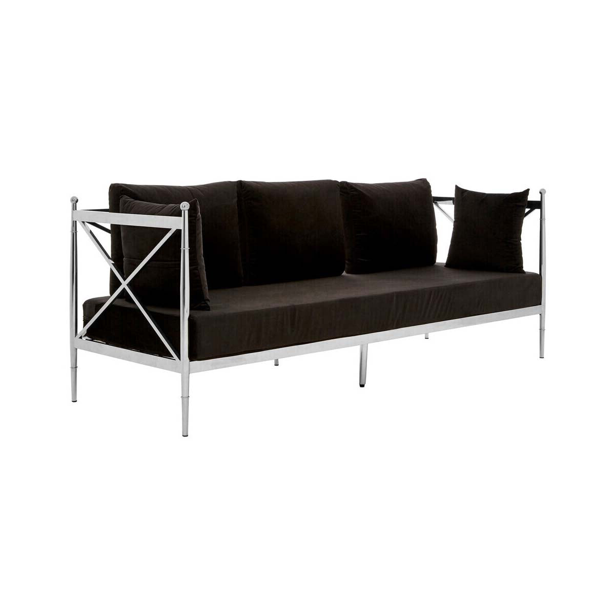 Novo 3 Seat Sofa With Silver Lattice Sides