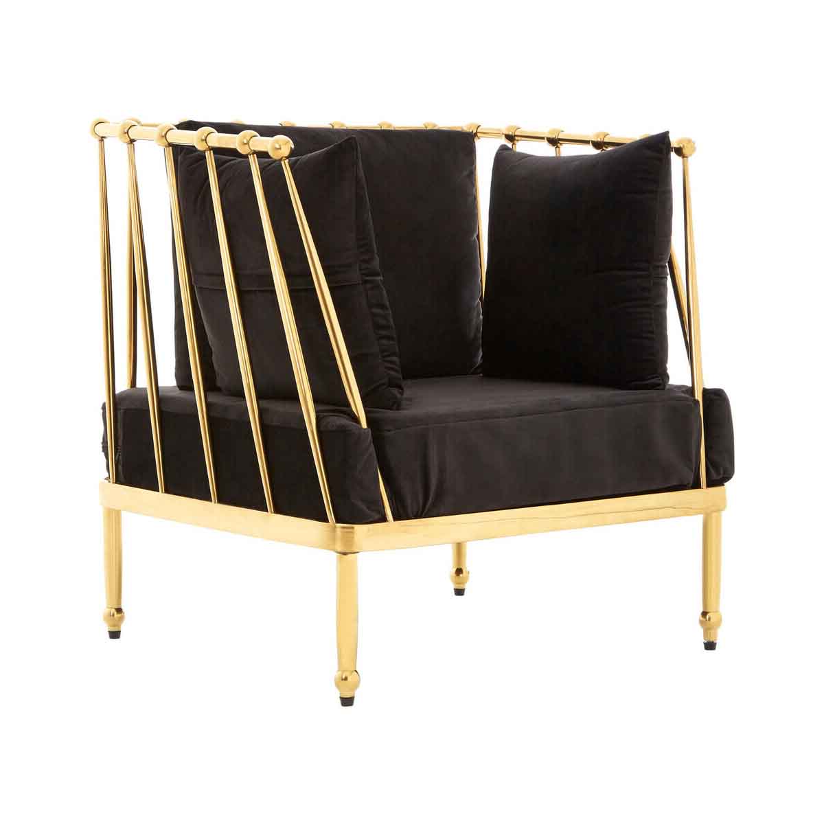 Novo Chair With Gold Finish Tapered Arms