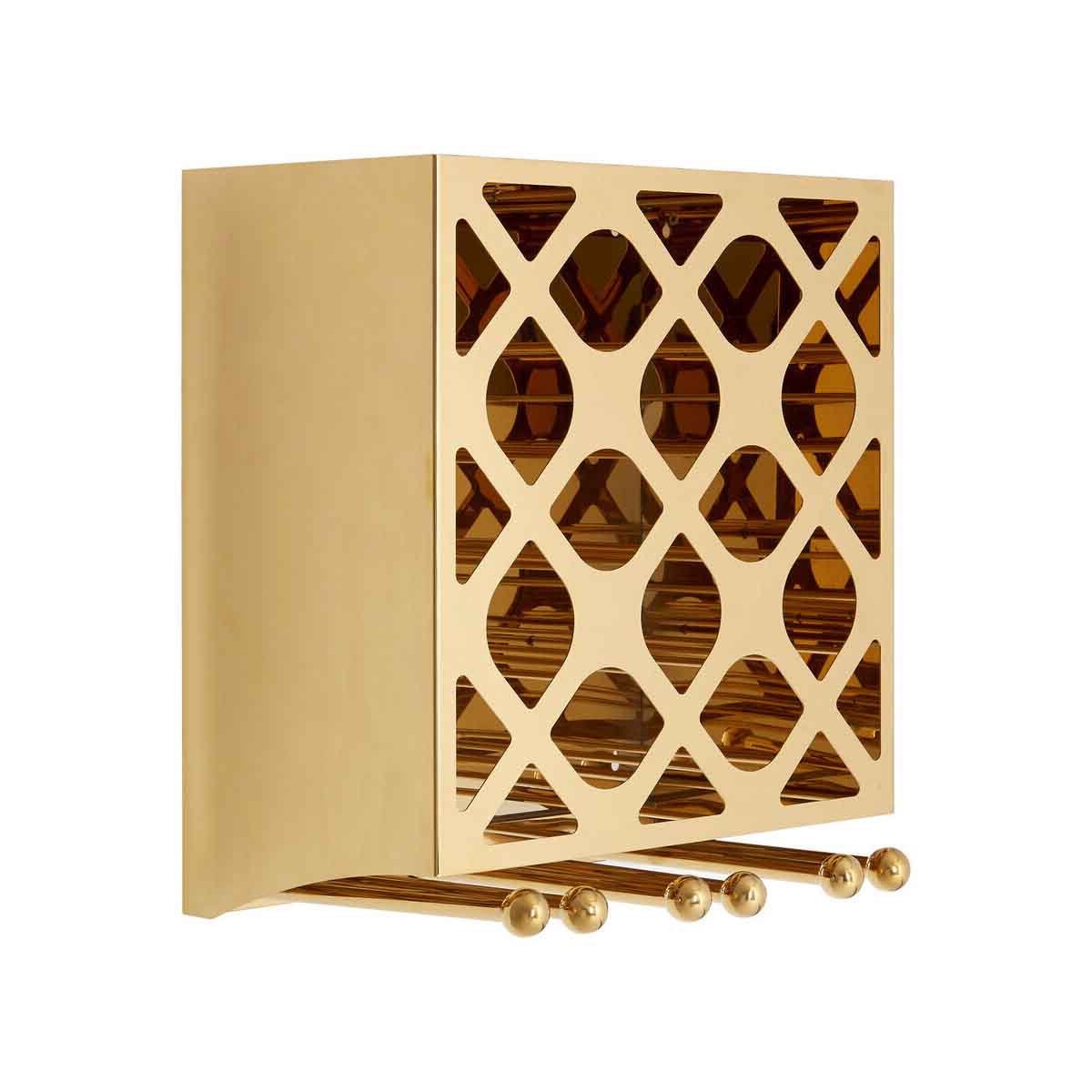 Novo 12 Bottle Gold Finish Wine Rack