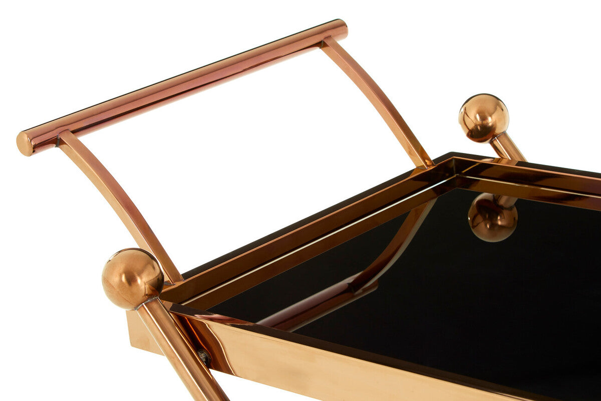 Novo 2 Tier Rose Gold And Cross Design Trolley