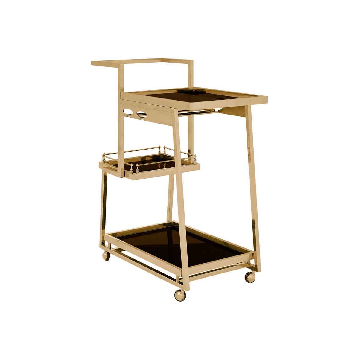 Novo 3 Tier Gold Finish Trolley