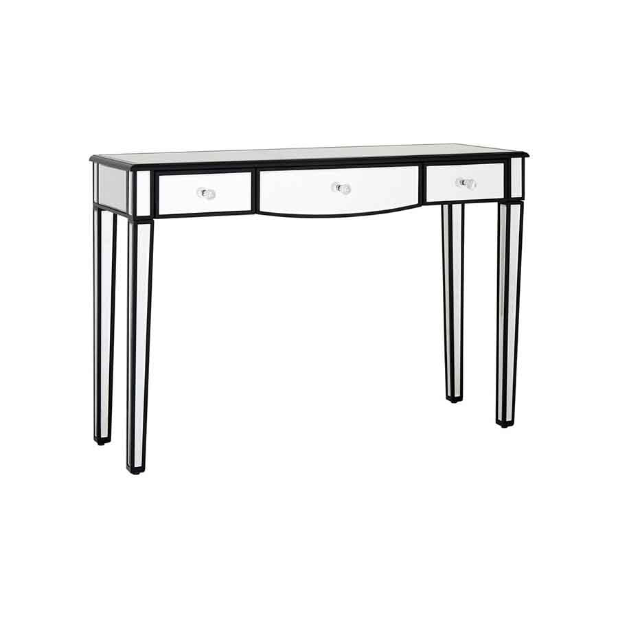 Graciela 3 Drawer Console Table With Mirrored Frame