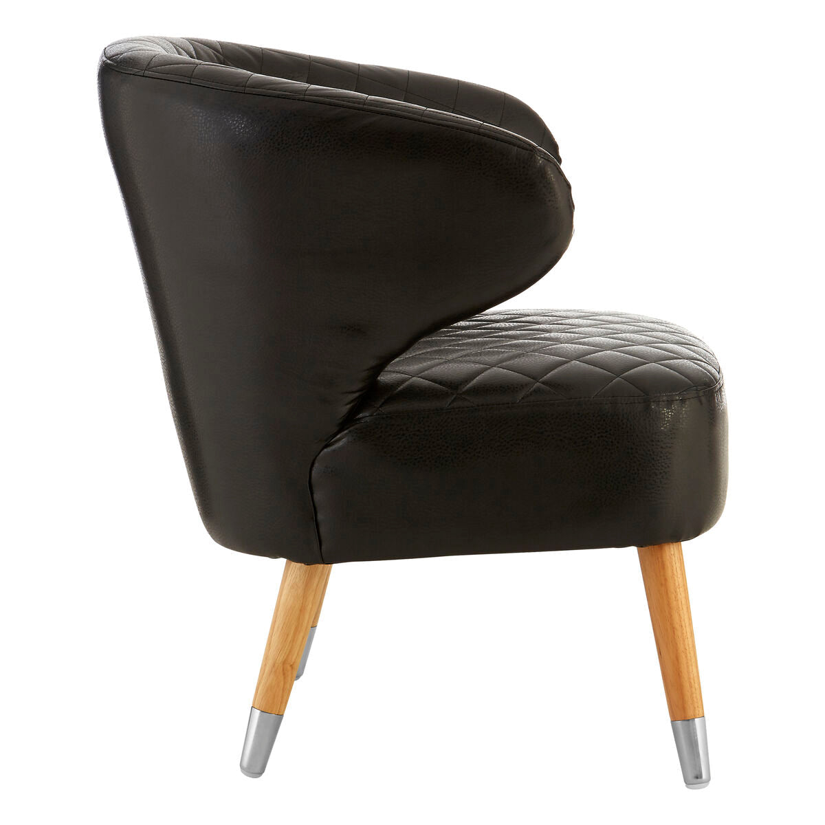 Richy Black Faux Leather Wingback Armchair