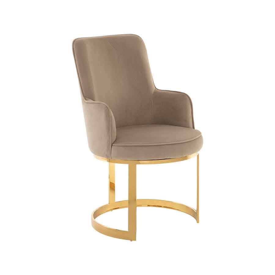 Eliza Beige Velvet Dining Chair