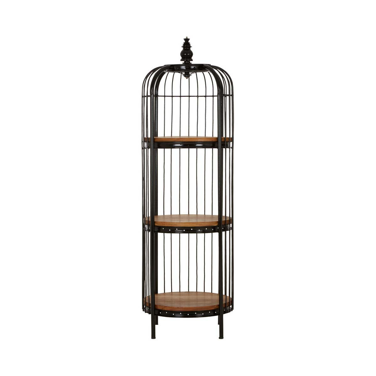 Mantis Medium 3 Tier Black Birdcage Shelf Unit