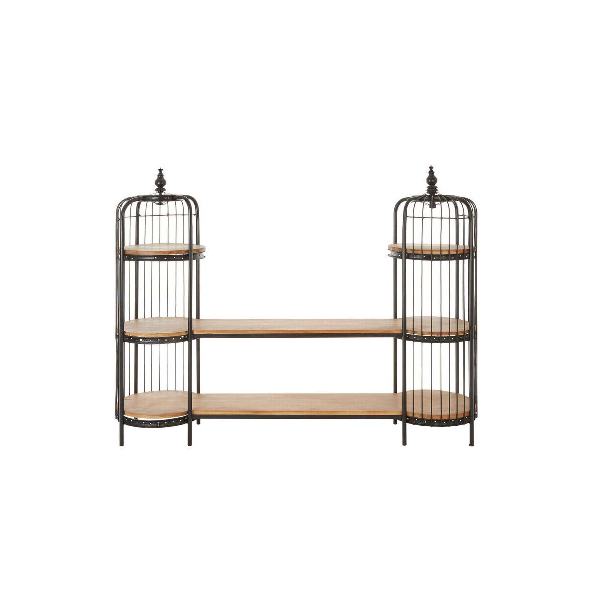 Mantis Long Black Finish Birdcage Shelf Unit