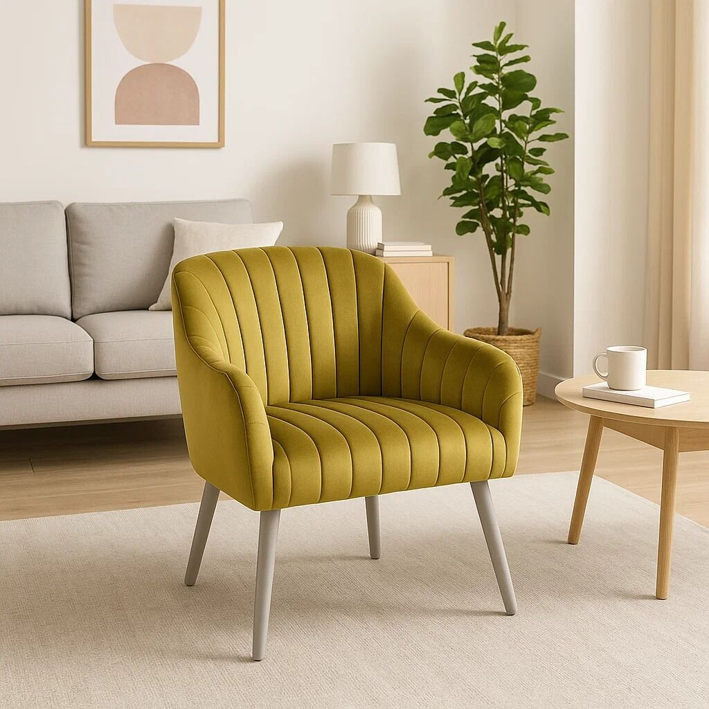 Louxor Mustard Fabric Armchair