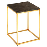 Relic Dark Petrified Wood Square Side Table