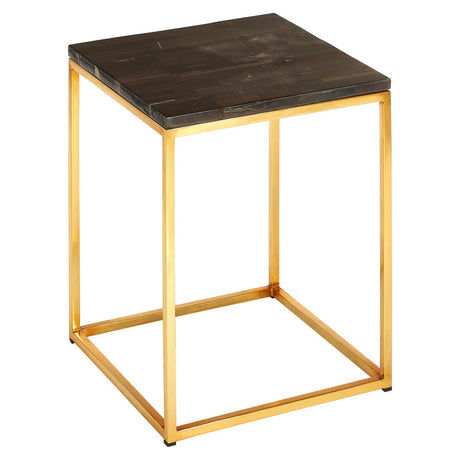 Relic Dark Petrified Wood Square Side Table
