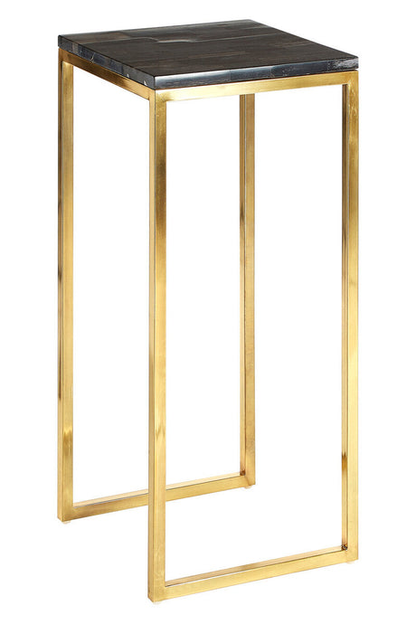 Relic Dark Petrified Wood Pedestal Table