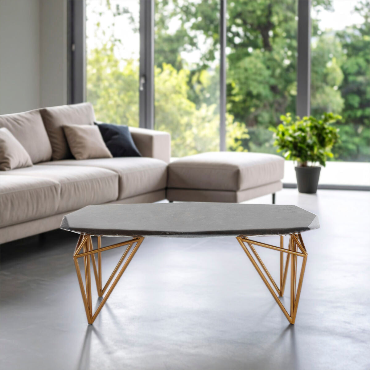 Relic Black Marble Coffee Table