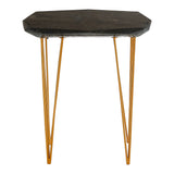 Relic Small Black Marble Top Side Table