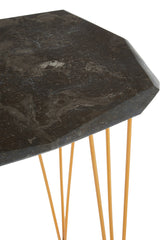 Relic Small Black Marble Top Side Table