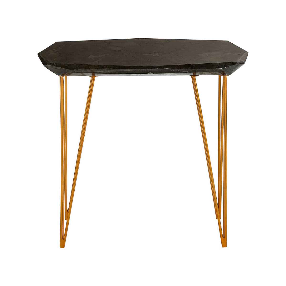 Relic Large Black Marble Top Side Table