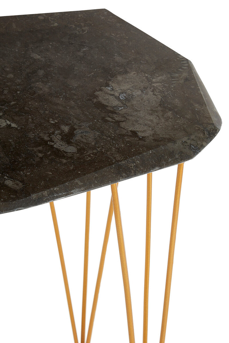 Relic Large Black Marble Top Side Table
