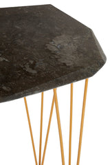 Relic Large Black Marble Top Side Table