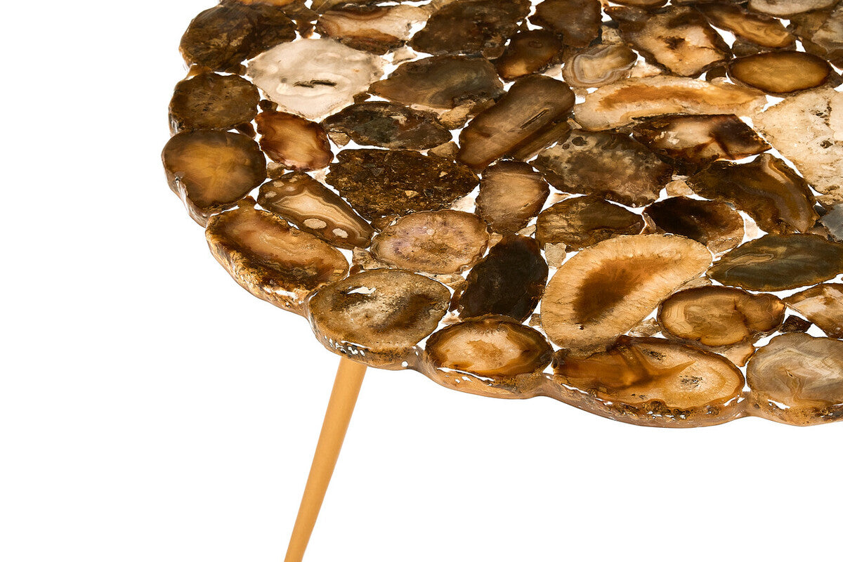 Relic Low Side Table With Agate Stone Top