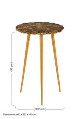 Relic Round  Side Table with Agate Top