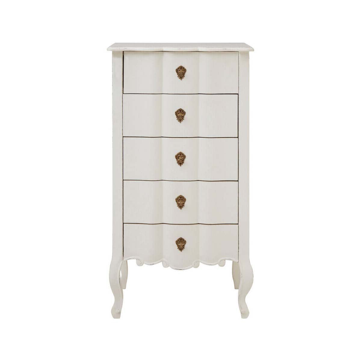 Loire 5 Drawer White Chest