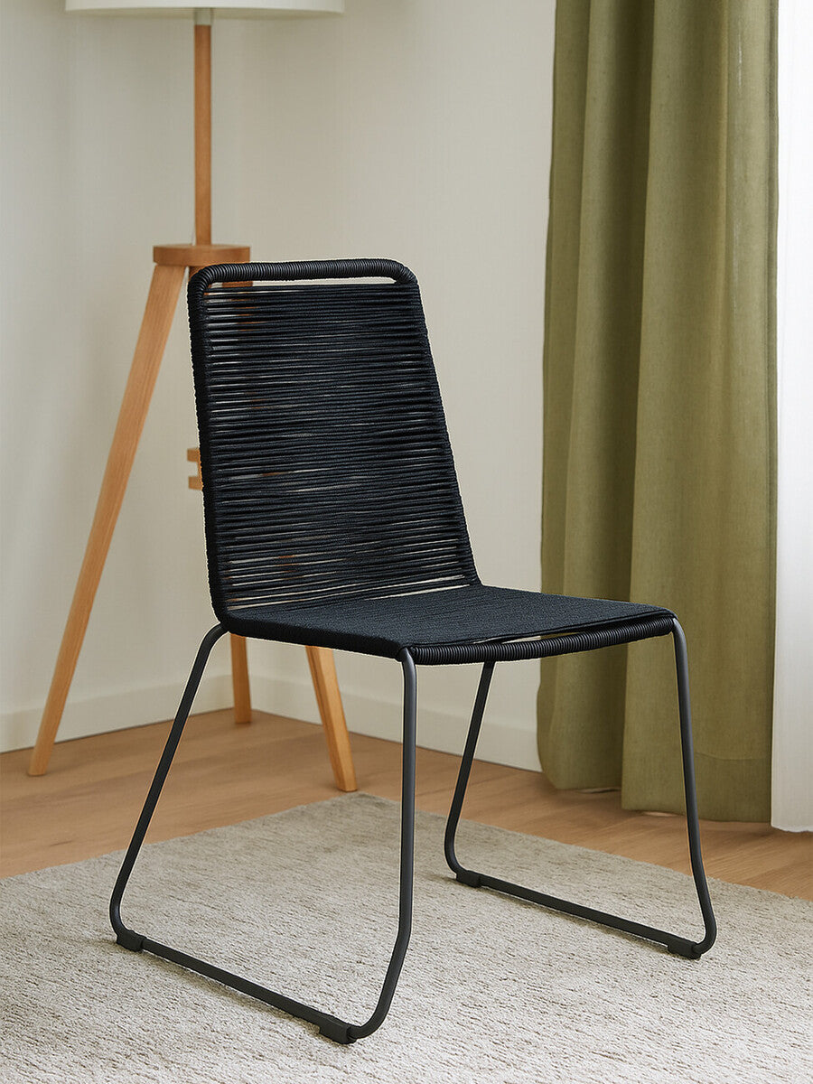 Sisal Black Rope Chair