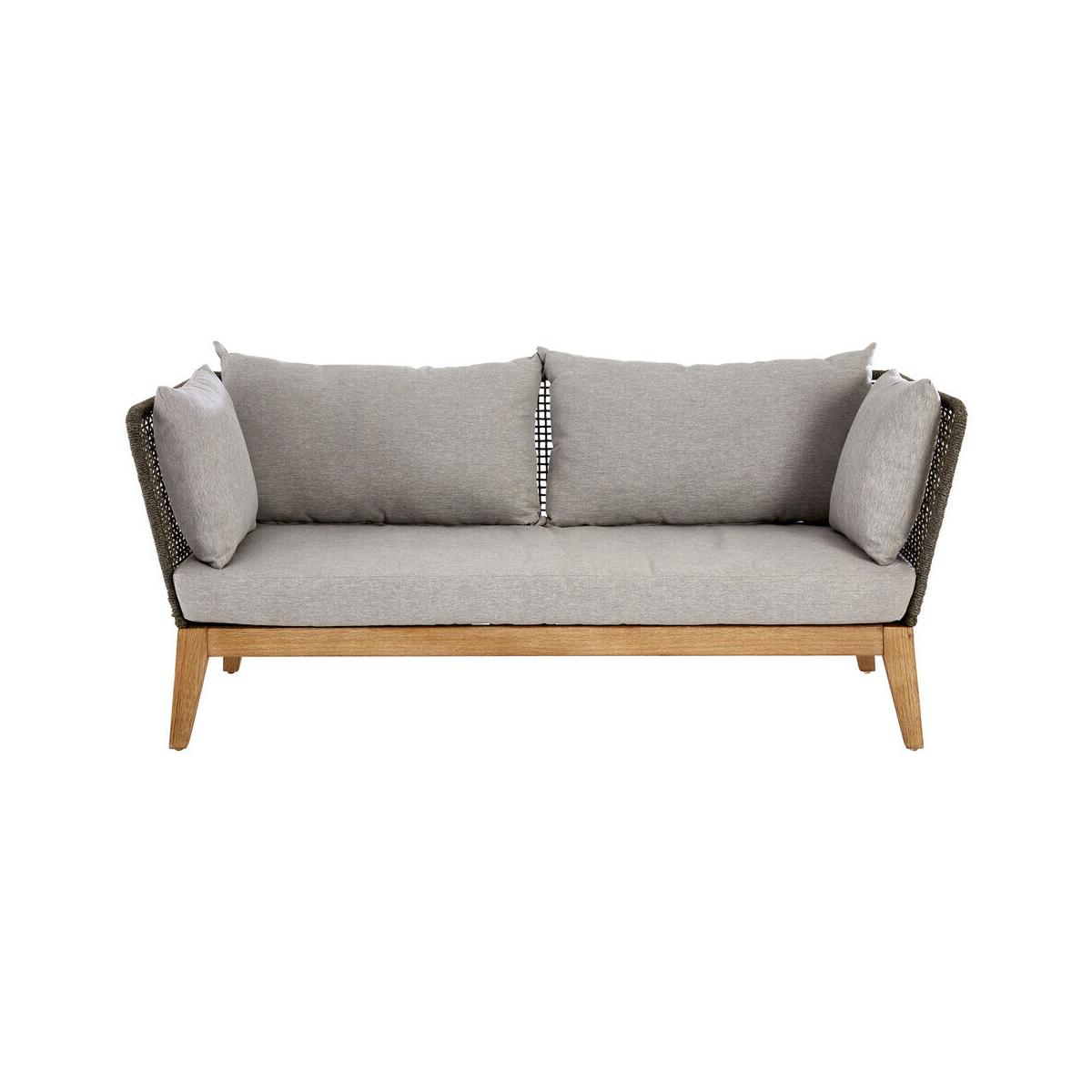Opus 3 Seat Grey Sofa with Wooden Legs