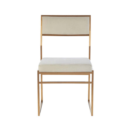 Mian Milky White Velvet Dining Chair