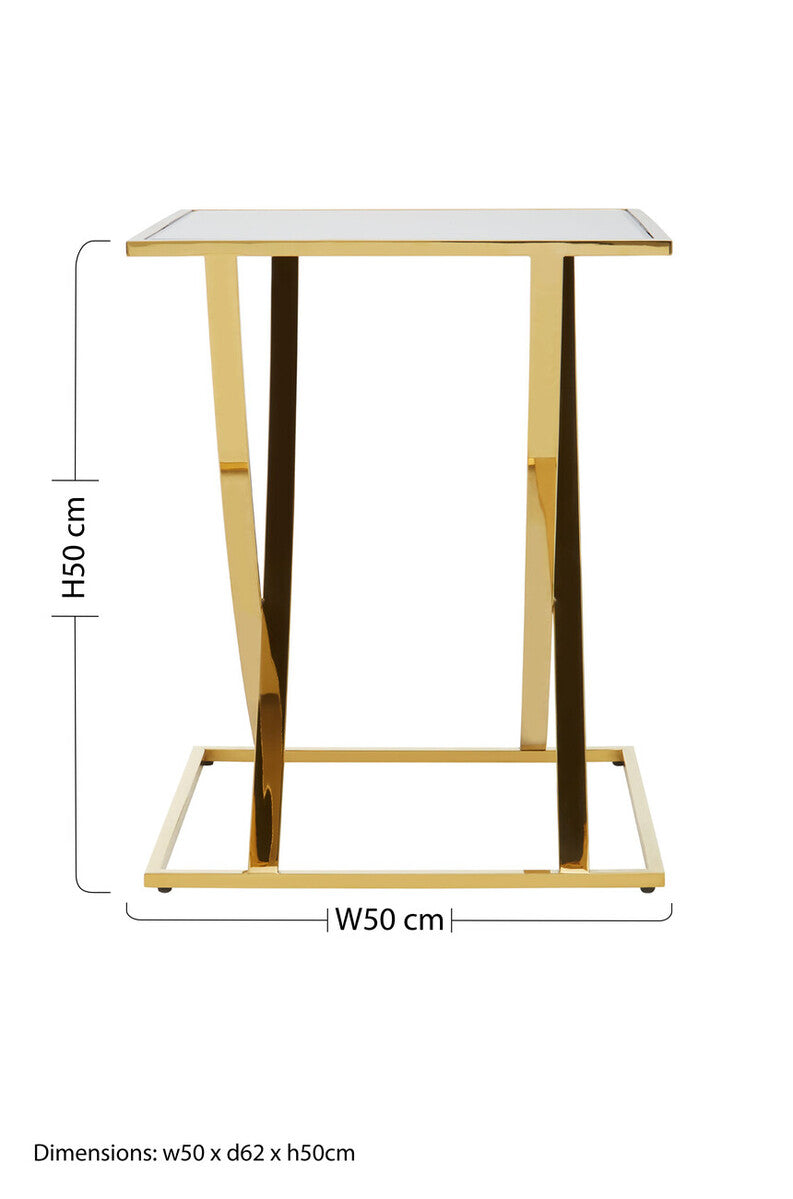 Reena Gold Finish Side Table