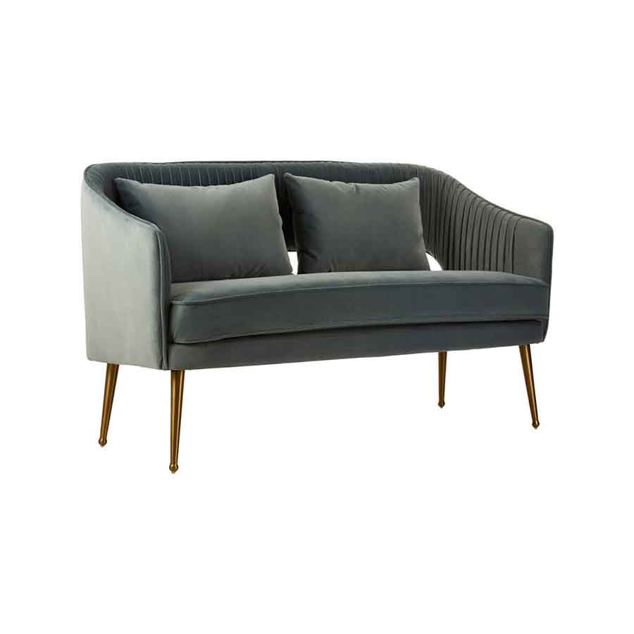 Hendricks 2 Seater Dusky Blue Velvet Sofa
