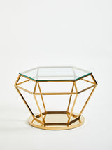 Allure Large Gold Finish Diamond End Table