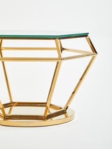 Allure Large Gold Finish Diamond End Table