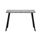 Boho Black and White Wooden Console Table