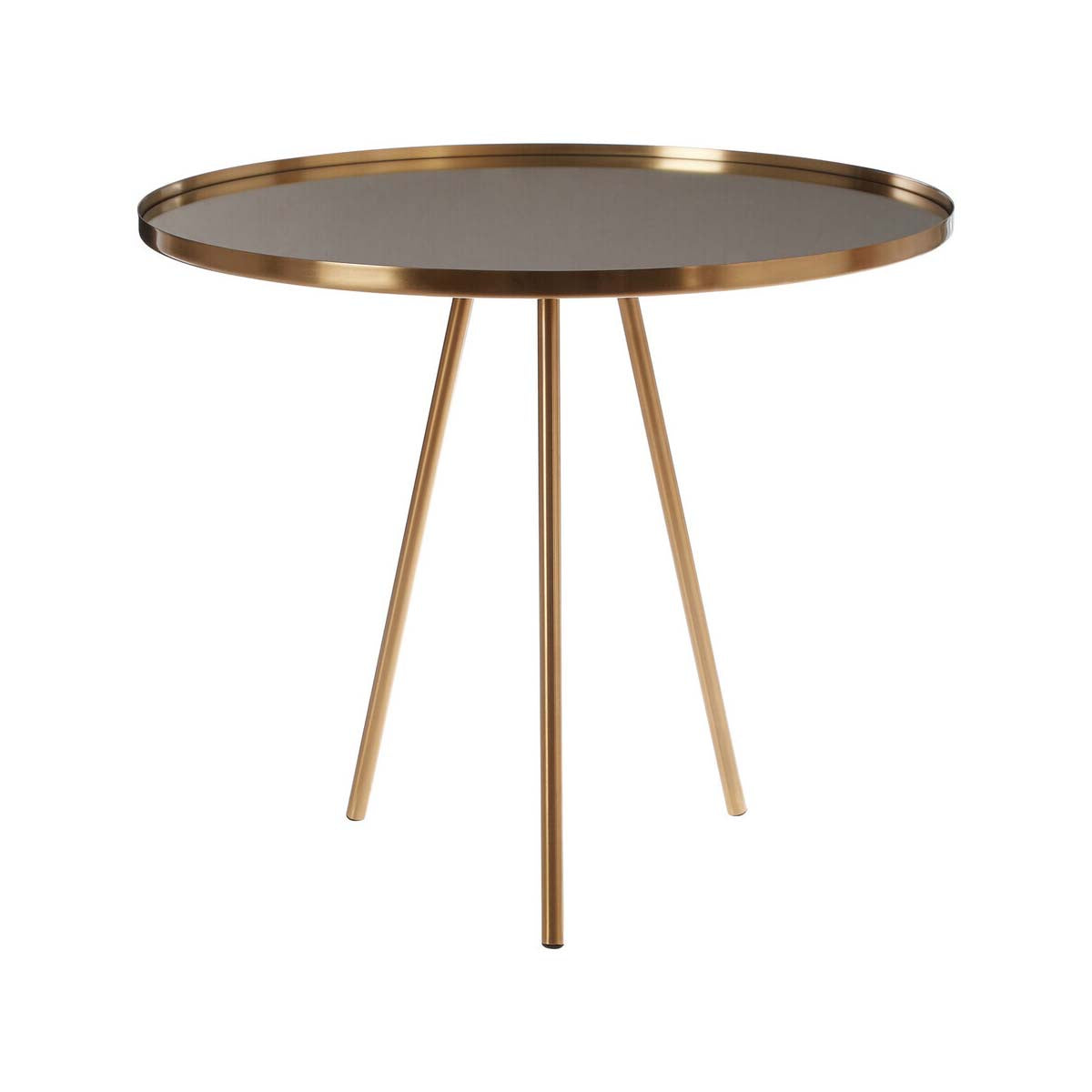 Corra Gold Finish Mirrored Top Side Table