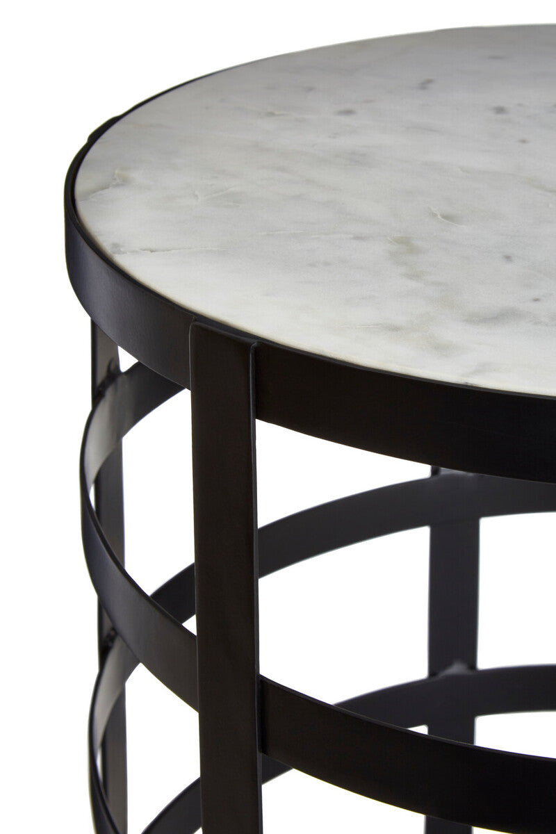 Corina Side Table With Grid Frame