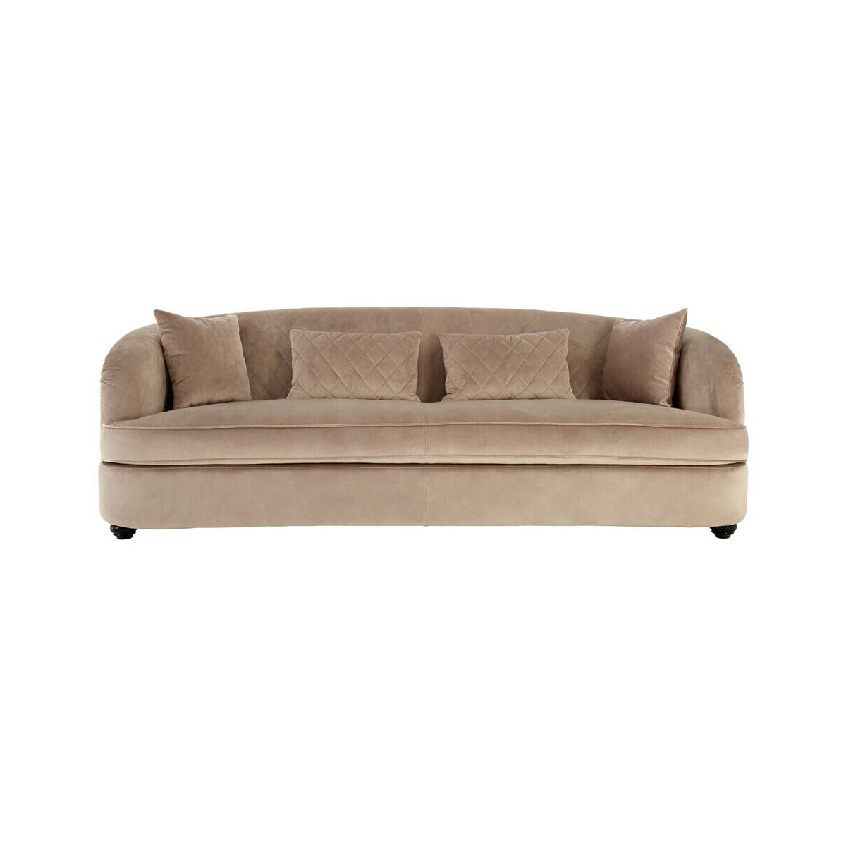 Fiji Three Seat Grey Cotton Velvet Sofa
